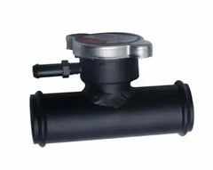 35mm OD Inline Filler Neck Hose With Cap Connector Hose BLACK