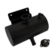 RACMOTO 1.5L Universal Horizontal Round Aluminum Overflow Coolant Tank With Cap Racmoto