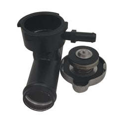 1" Aluminum Coolant Radiator In-Line Hose Filler Neck W/1.1Bar Radiator Cap RACMOTO