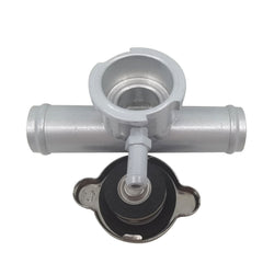 1" OD Universal Coolant Hose Aluminum In-Line Filler Neck W/Cap 90 Degrees Racmoto