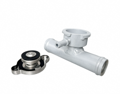 1" OD Universal Coolant Hose Aluminum In-Line Filler Neck W/Cap 90 Degrees Racmoto