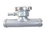 25mm 1" OD Aluminum In Line Radiator Hose Filler Neck With 1.1Bar Cap Silver RACMOTO