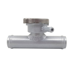 25mm 1" OD Aluminum In Line Radiator Hose Filler Neck With 1.1Bar Cap Silver RACMOTO