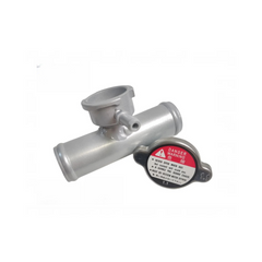 32mm 1-1/4" Aluminum In Line Radiator 1.25" Hose Pipe Filler Neck And Cap RACMOTO