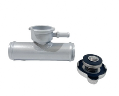 32mm 1-1/4" OD Hose Aluminum In-Line Radiator Hose Filler Neck With Cap Silver racmoto