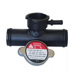 32mm 1-1/4" In-Line Radiator Hose Connector Filler Neck W/ 16psi Cap racmoto