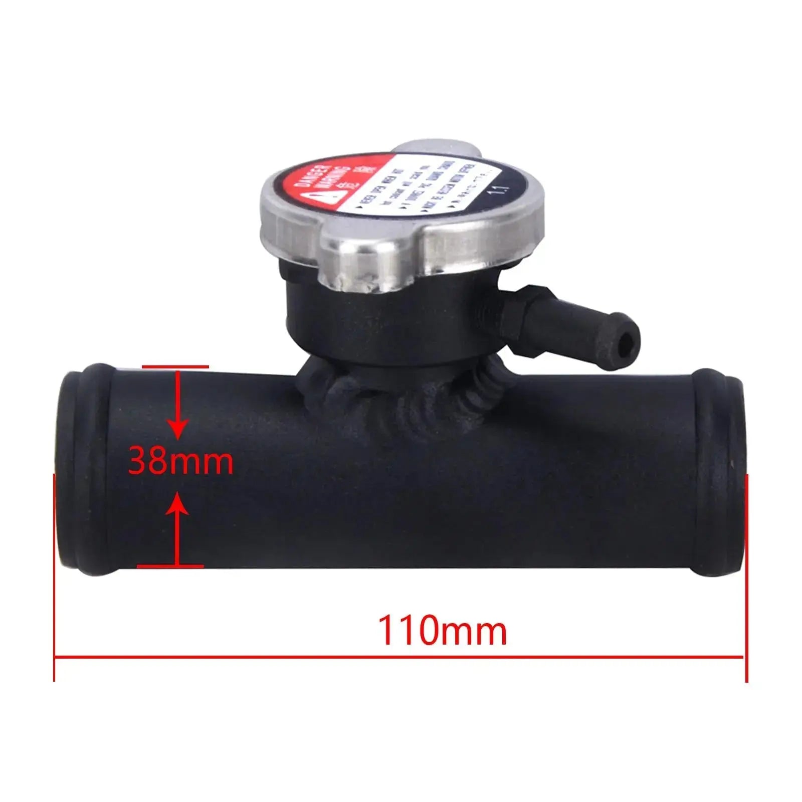 38mm Aluminum Inline Radiator Filler Neck 1-1/2 O.D 45 Degrees