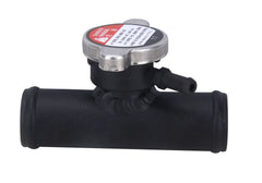 38mm OD Performance Aluminum In-Line Radiator Hose Pipe Filler Neck &1.1 Bar Cap RACMOTO
