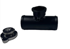 42mm 1.65 Universal Aluminum In Line Radiator Hose Filler Neck Black RACMOTO