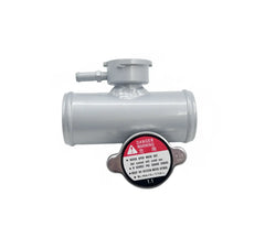 45mm 1-3/4" Universal Aluminum In Line Radiator Hose Filler Neck W/ 1.1 Bar Cap RACMOTO