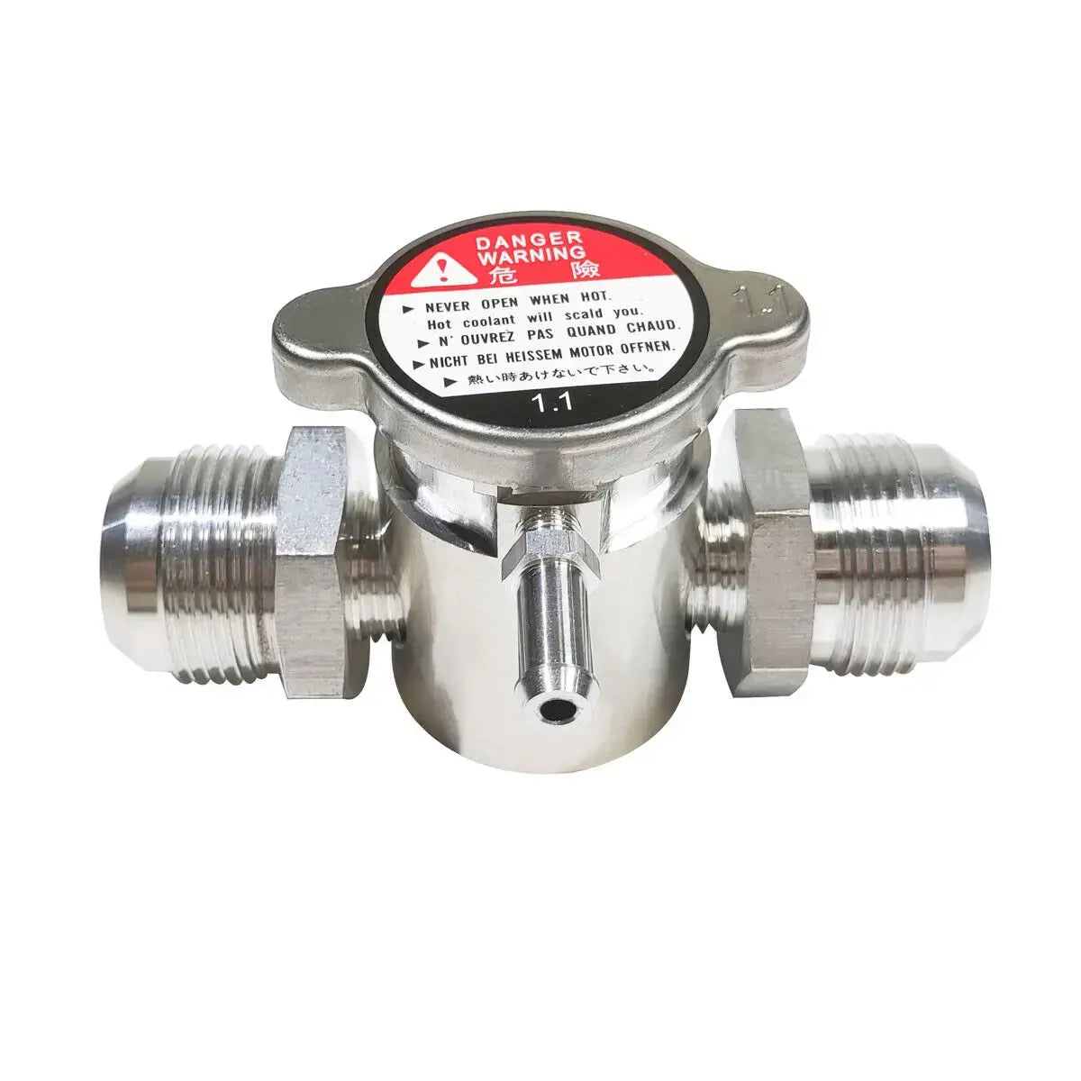 Aluminum 16AN Fitting Inline Filler Neck Hose Radiator Connector Universal