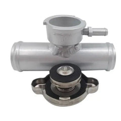 Universal Aluminum In Line Radiator Hose Filler Neck 1.37'' 35mm OD W/ Cap RACMOTO