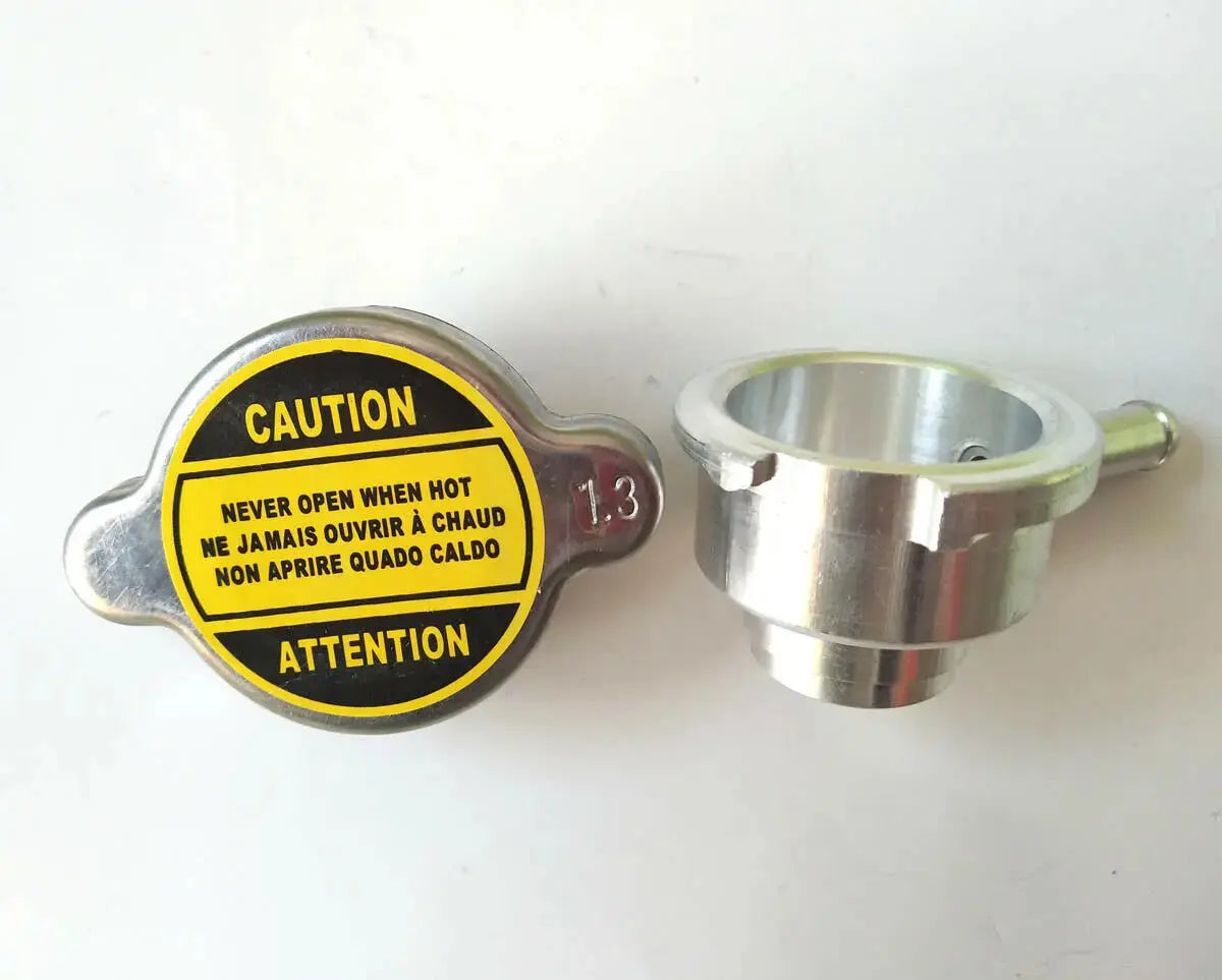 Aluminum Weld On Radiator Filler Neck 1-1/4 And 1 Free 1.3 BAR Radiator Cap
