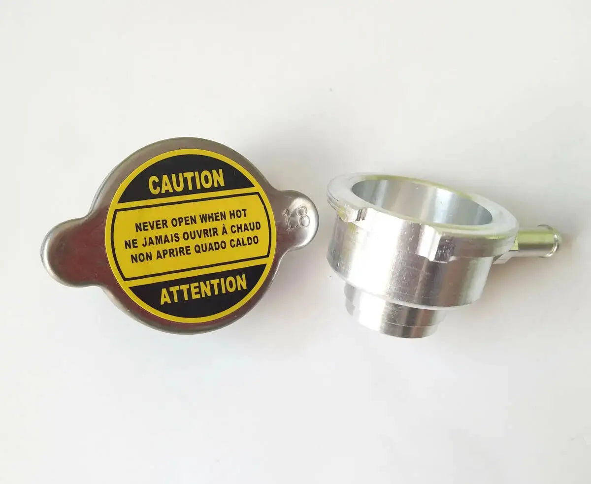 Weld-On Aluminum Radiator Filler Neck 1-1/4 And 1 Free 1.8 BAR Radiator Cap RACMOTO