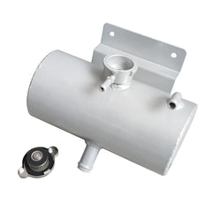 Universal Aluminium Car Kit Coolant Water Expansion Header Tank Bottle Silver RACMOTO