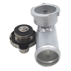 Universal Aluminum In Line Radiator Hose Filler Neck 1.37'' 35mm OD W/ Cap RACMOTO