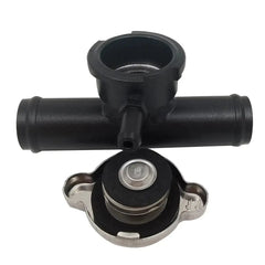 Aluminum 1 Hose In-Line Radiator Hose Filler Neck 90 Degrees