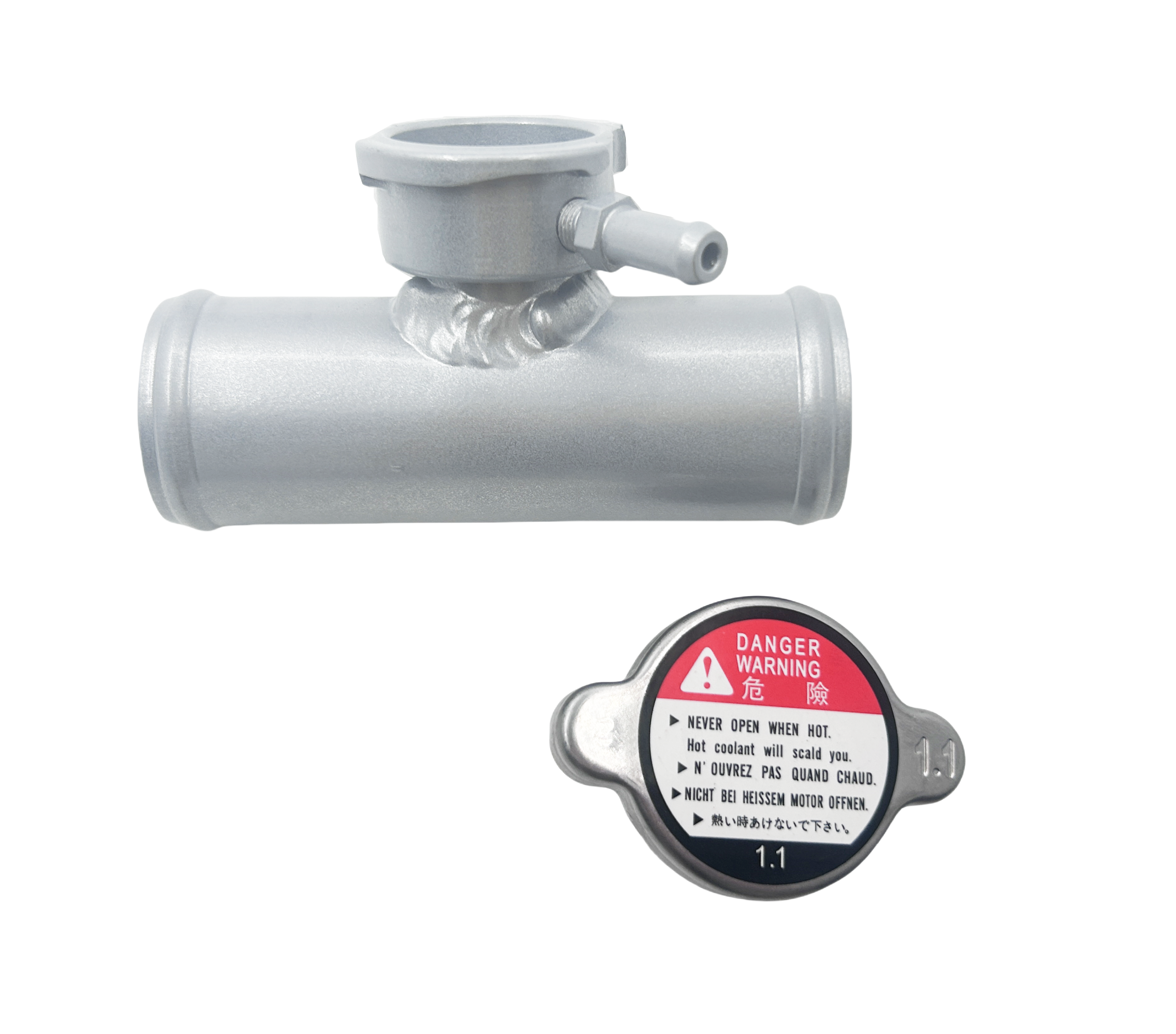 38mm 1-1/2 O.D Aluminum Inline Filler Neck Hose 45 Degrees RACMOTO
