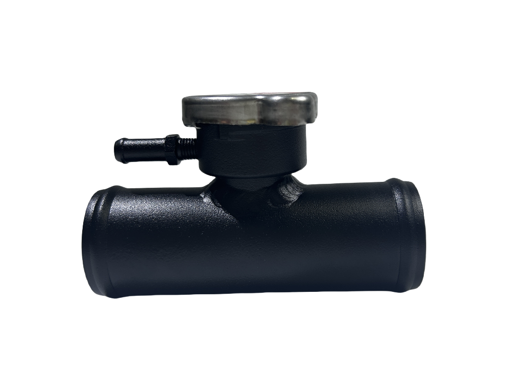Aluminum 38mm 1-1/2'' OD Coolant Radiator In-Line Hose Filler Neck With Cap RACMOTO