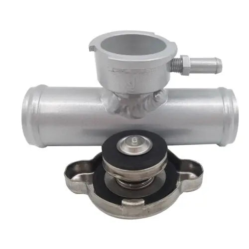 Universal Aluminum In Line Radiator Hose Filler Neck 1.37'' 35mm OD W/ Cap RACMOTO