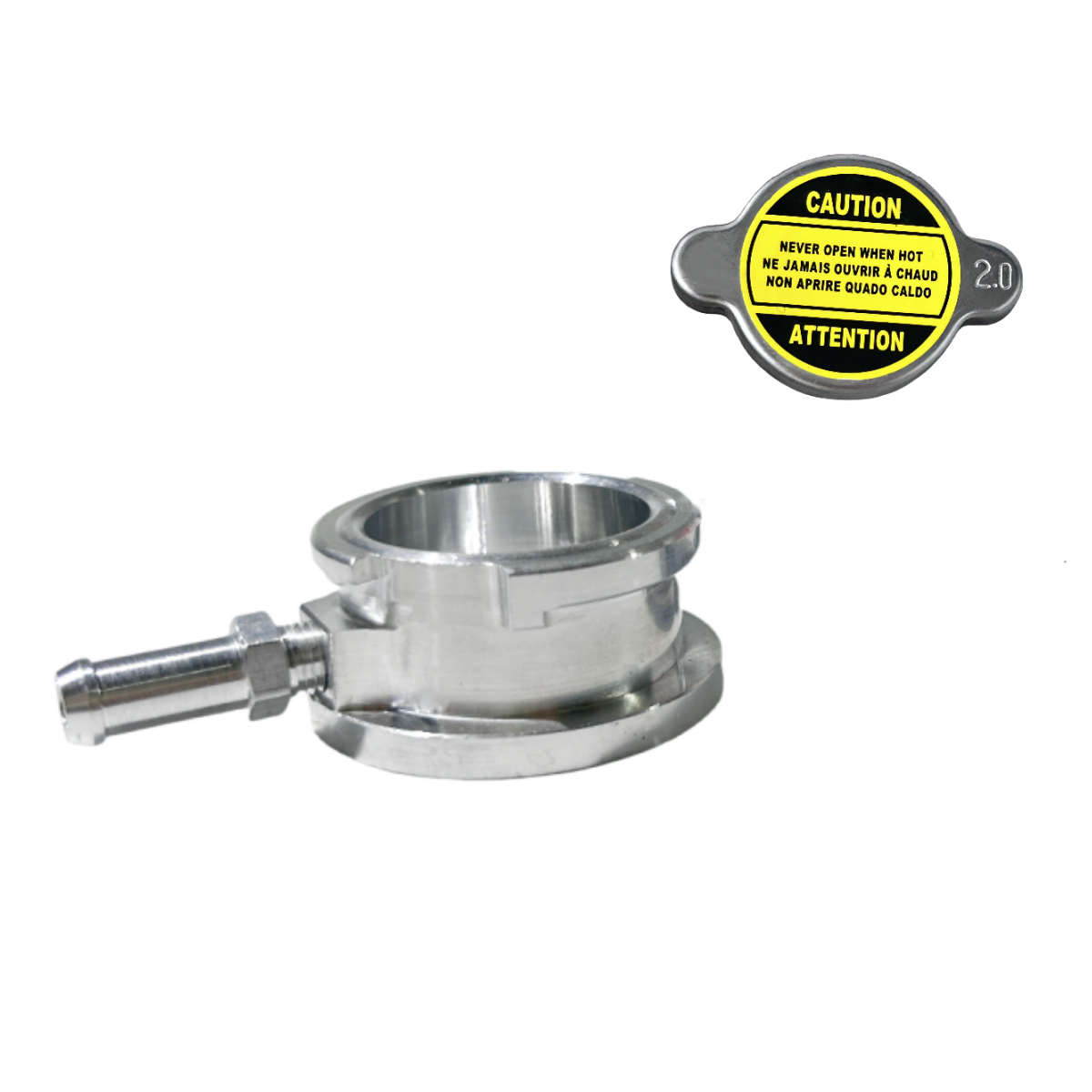 Weld On Radiator Filler Neck Billet Aluminum + 1 Free Radiator 2.0 Bar Cap RACMOTO